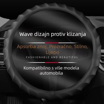 Kožni navlaka za volan, sportski stil, universalna prilagodba, sve sezone, materijal: umjetna koža