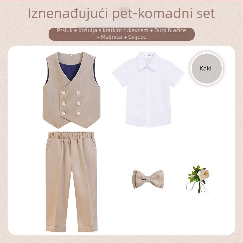 Set odijela za dječake, engleskog stila, za vjenčanja i klavirske nastupe, 70% poliester, za dob 3–8 godina