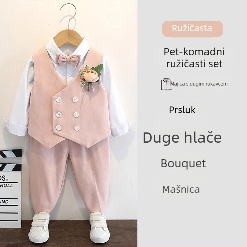 Set odijela za dječake, engleskog stila, za vjenčanja i klavirske nastupe, 70% poliester, za dob 3–8 godina