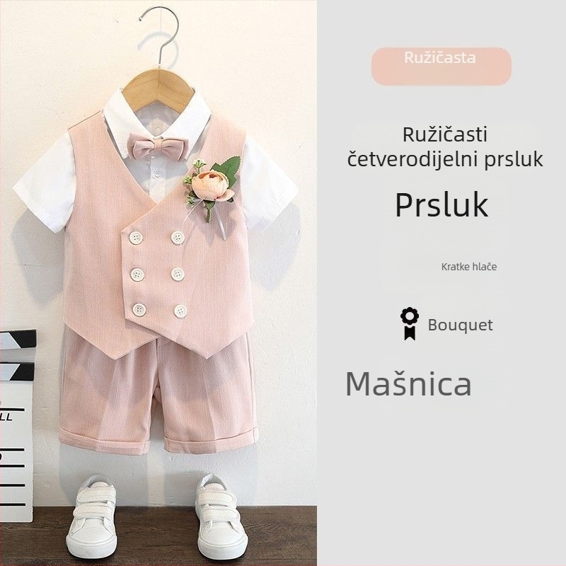 Set odijela za dječake, engleskog stila, za vjenčanja i klavirske nastupe, 70% poliester, za dob 3–8 godina