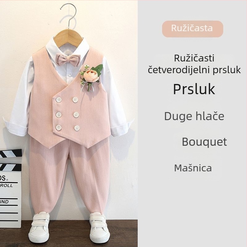 Set odijela za dječake, engleskog stila, za vjenčanja i klavirske nastupe, 70% poliester, za dob 3–8 godina