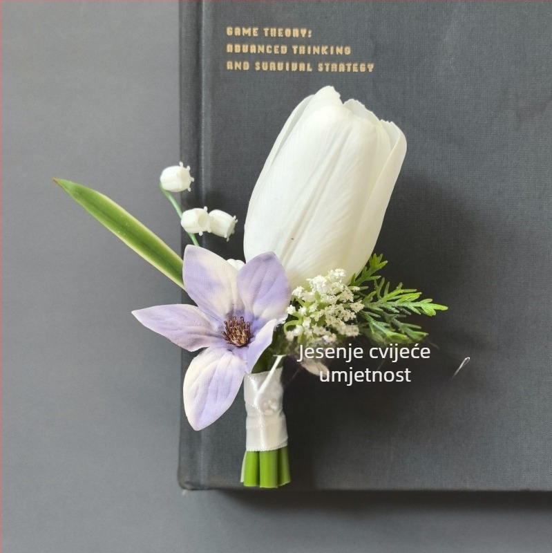 Set umjetnih cvjetova za vjenčanje – nevjesta i mladoženja, kuma i kumovi – rekviziti za fotografiju na vjenčanju (Brand: Drugo; Materijal: Drugo; Bez prilagodbe; Ispis logotipa nije moguć)