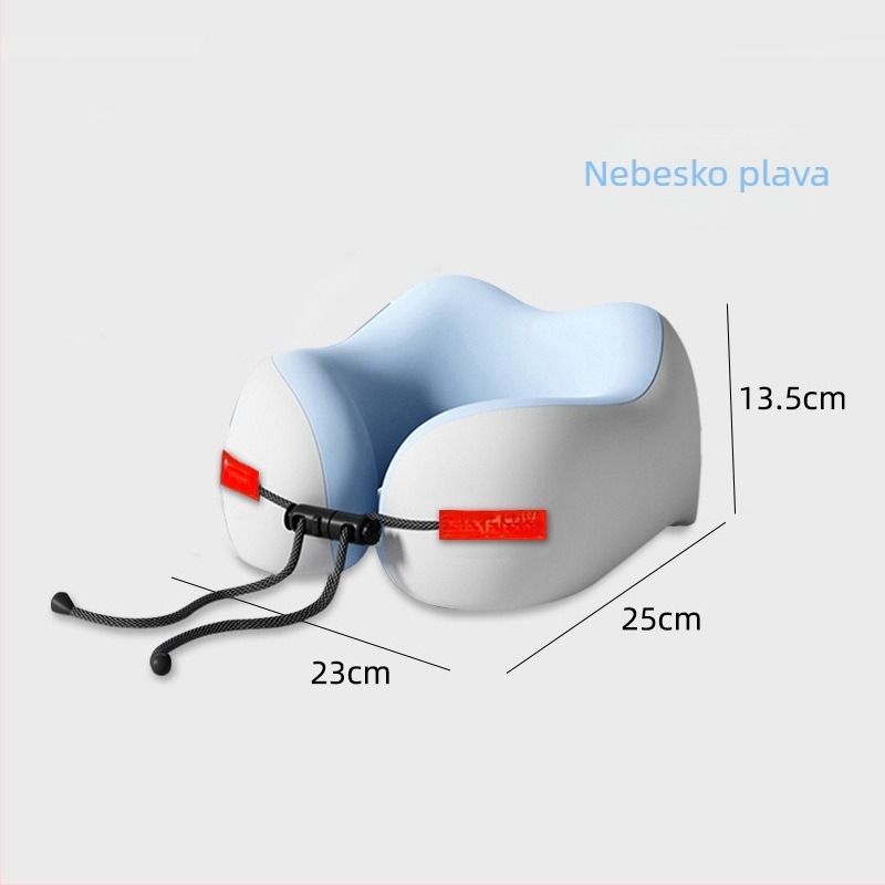 Putni jastuk od memorijske pjene, U-oblik, za potporu vrata, s Ice Silk tkaninom, prijenosni.