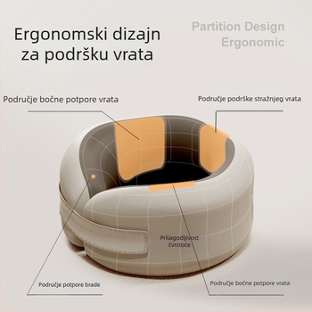 U-kružni putni jastuk s punjenjem memorijske pjene, poliester navlaka, lagan do 0,5 kg, moderan minimalistički dizajn