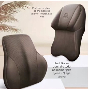 Auto jastučnica za vrat s memorijskom pjenom i umjetnom kožom | univerzalna prilagodba za sva vozila, za sve sezone, jednostavan stil