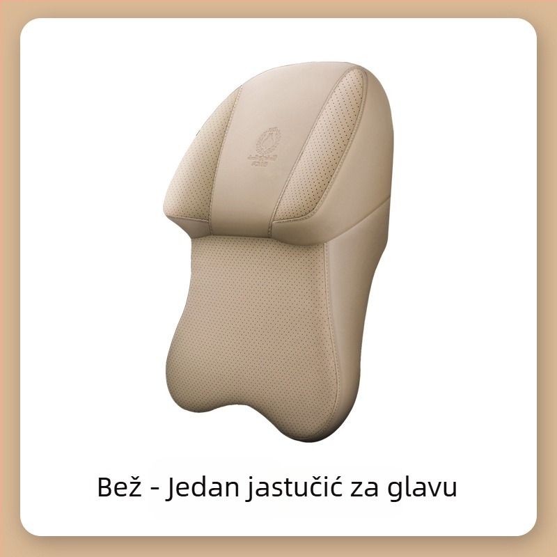 Auto jastučnica za vrat s memorijskom pjenom i umjetnom kožom | univerzalna prilagodba za sva vozila, za sve sezone, jednostavan stil