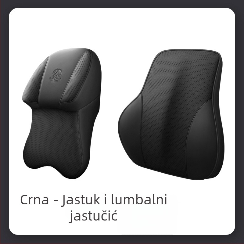 Auto jastučnica za vrat s memorijskom pjenom i umjetnom kožom | univerzalna prilagodba za sva vozila, za sve sezone, jednostavan stil
