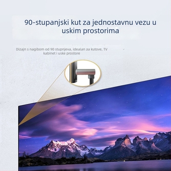 HDMI to HDMI kabel s višesmjernim zakretanjem (gore/dolje/lijevo/desno), verzija 2.1, 8K podrška, duljina 1 m