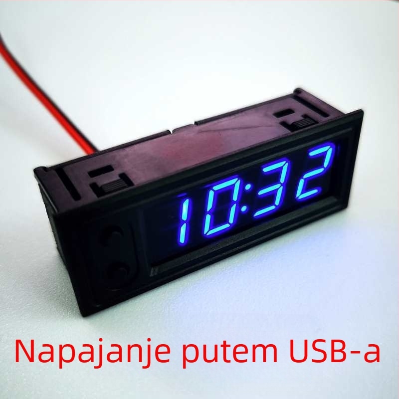Ugrađeni automobilni digitalni modul sata s funkcijom vremena i datuma, prilagodljivi dizajn kuta; Materijal: Drugo; Izvedbeni standard: Drugo