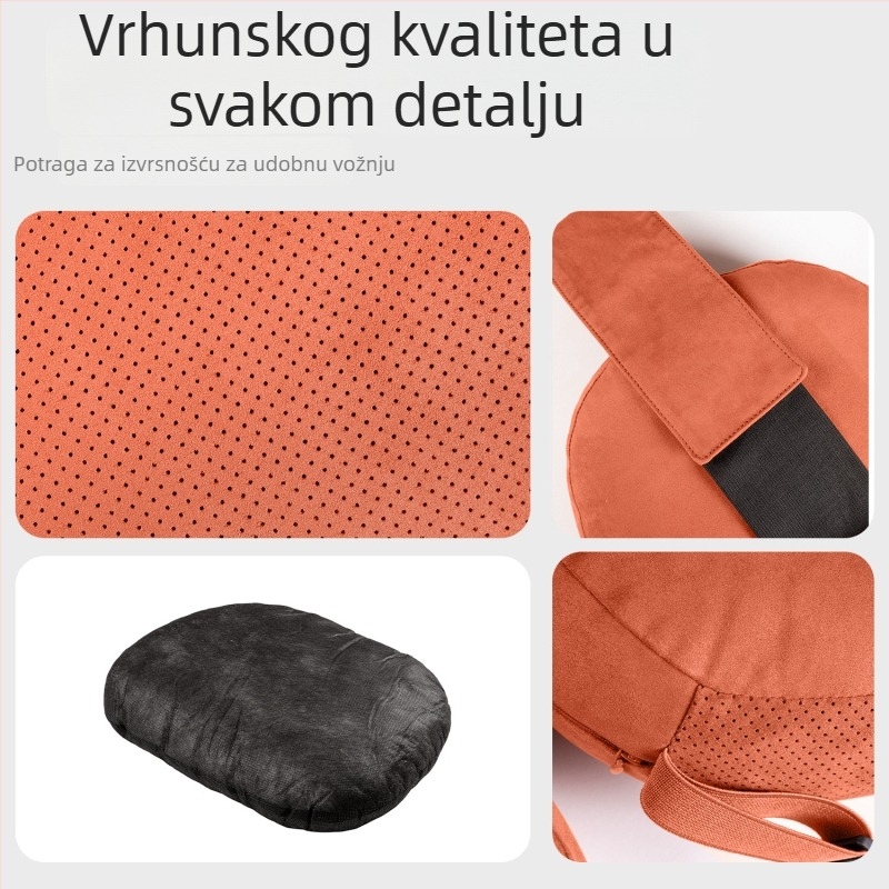 Automobilska jastučić za glavu s potporom lumbalnog dijela i zaštitom vrata – univerzalna prilagodba, vanjski materijal: deerskin, punilo: biocotton, za sve sezone, originalni stil