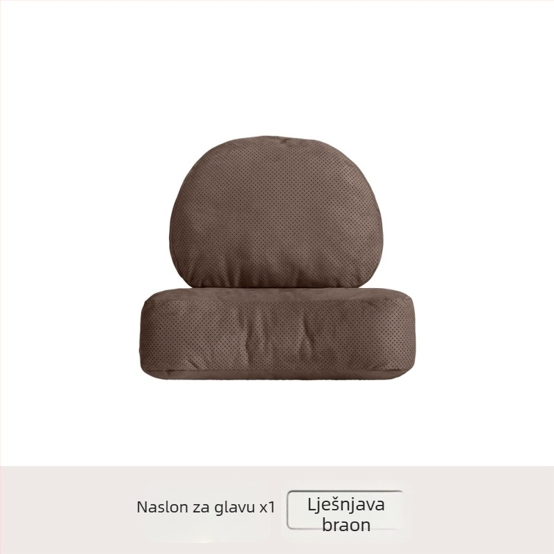 Automobilska jastučić za glavu s potporom lumbalnog dijela i zaštitom vrata – univerzalna prilagodba, vanjski materijal: deerskin, punilo: biocotton, za sve sezone, originalni stil