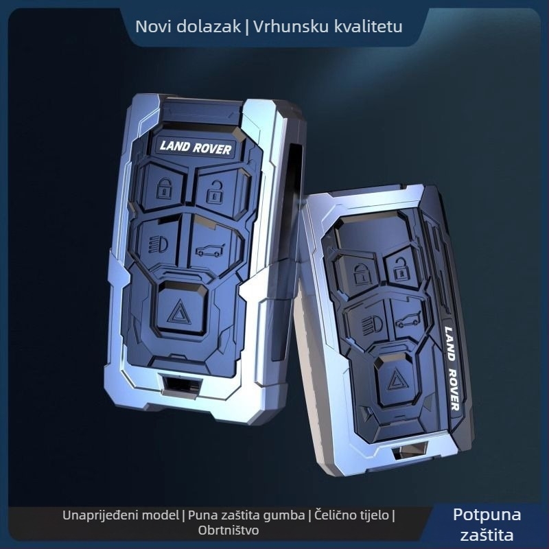 Kućište za ključ Land Rover i Jaguar – aluminijska legura, trend stil, prilagodljiv, kompatibilno s Range Rover Sport, Discovery 4, Evoque, Defender