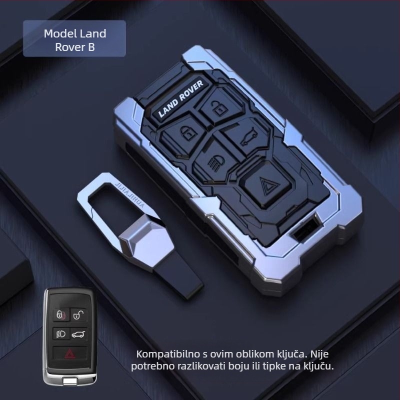 Kućište za ključ Land Rover i Jaguar – aluminijska legura, trend stil, prilagodljiv, kompatibilno s Range Rover Sport, Discovery 4, Evoque, Defender