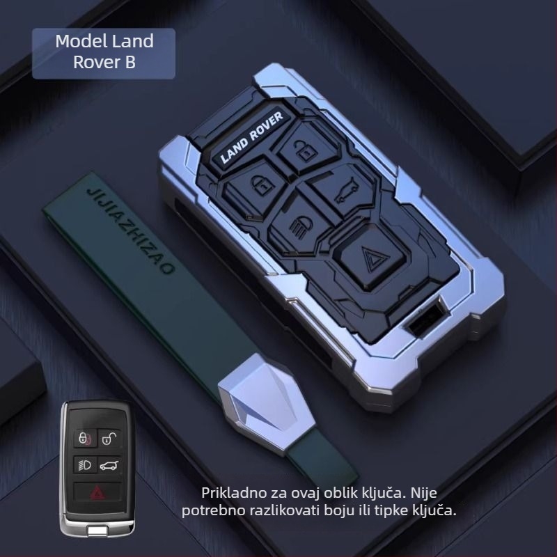 Kućište za ključ Land Rover i Jaguar – aluminijska legura, trend stil, prilagodljiv, kompatibilno s Range Rover Sport, Discovery 4, Evoque, Defender