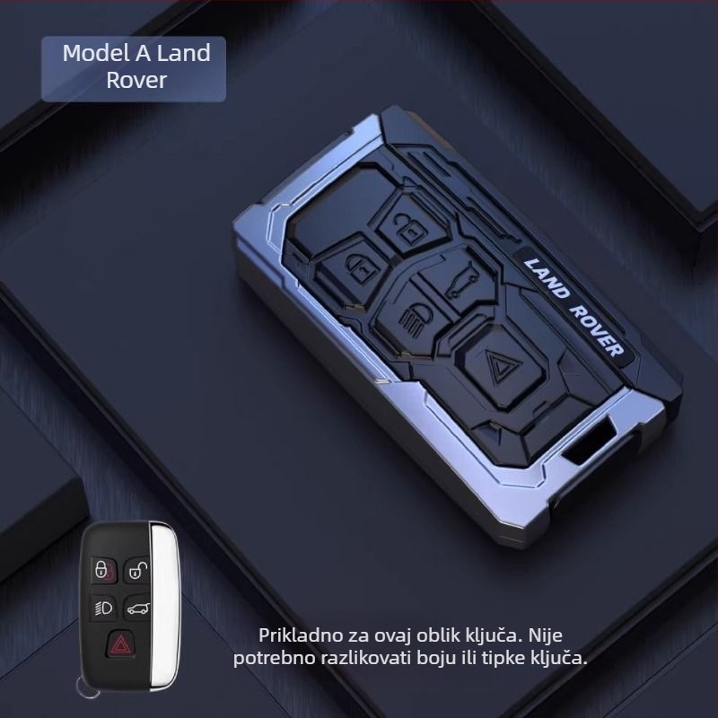 Kućište za ključ Land Rover i Jaguar – aluminijska legura, trend stil, prilagodljiv, kompatibilno s Range Rover Sport, Discovery 4, Evoque, Defender