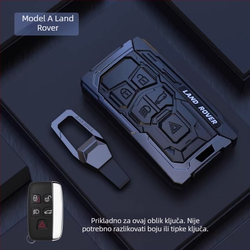 Kućište za ključ Land Rover i Jaguar – aluminijska legura, trend stil, prilagodljiv, kompatibilno s Range Rover Sport, Discovery 4, Evoque, Defender