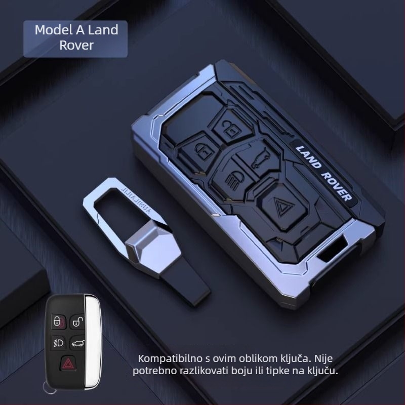 Kućište za ključ Land Rover i Jaguar – aluminijska legura, trend stil, prilagodljiv, kompatibilno s Range Rover Sport, Discovery 4, Evoque, Defender