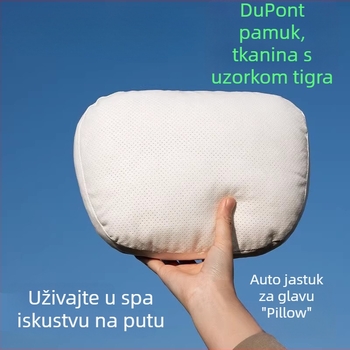 Automobilska jastučnica za glavu s Dupont bio-fleece punjenjem, navlaka od velura, geometrijski uzorak, lumbalna potpora, za sve sezone, jednostavan stil