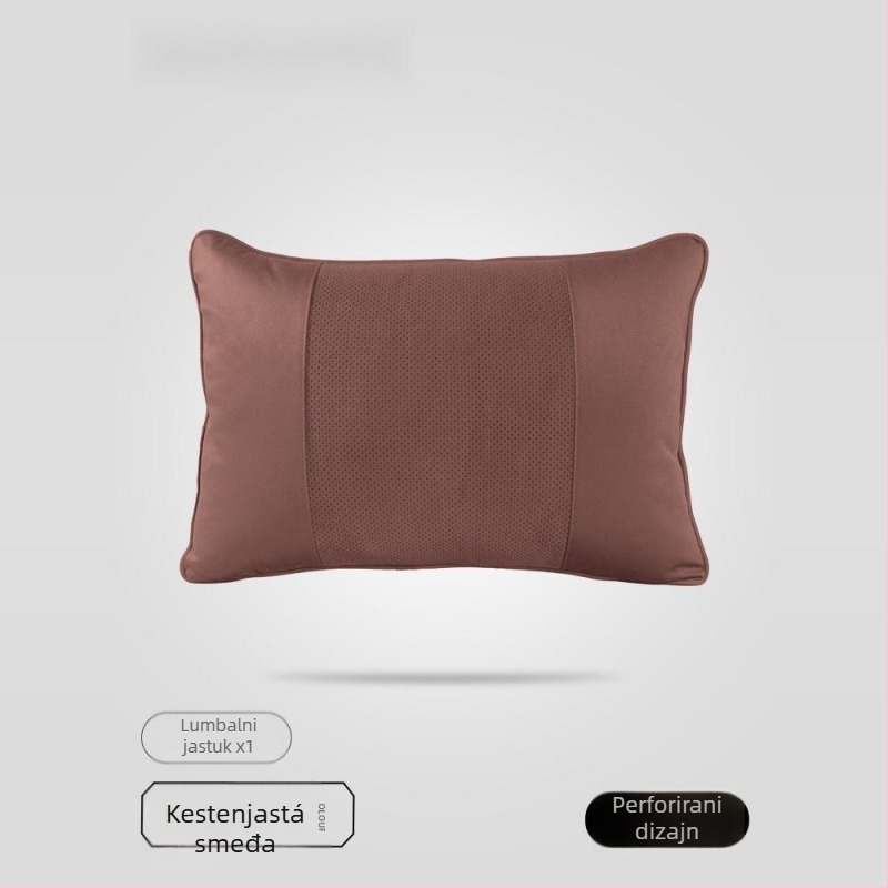 Automobilska jastučnica za glavu s Dupont bio-fleece punjenjem, navlaka od velura, geometrijski uzorak, lumbalna potpora, za sve sezone, jednostavan stil