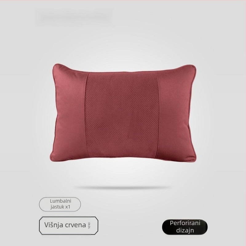 Automobilska jastučnica za glavu s Dupont bio-fleece punjenjem, navlaka od velura, geometrijski uzorak, lumbalna potpora, za sve sezone, jednostavan stil