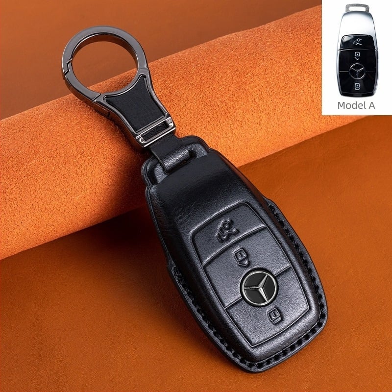 Navlaka za ključ Mercedes-Benz - bivolja koža, biljni tanin, vrhunski stil, kompatibilno s GLE, GLA, C200L, C260L, E300L, E-klasa, S-klasa
