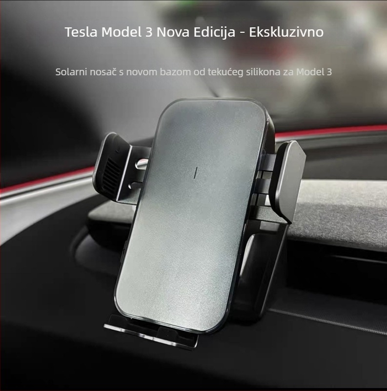 Držač za telefon za Tesla Model 3 i Model Y s električnim stezanjem, montiran na instrument ploču