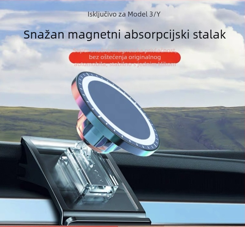 Držač za telefon za Tesla Model 3 i Model Y s električnim stezanjem, montiran na instrument ploču