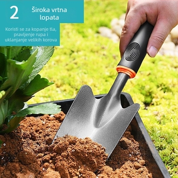 Željezna lopata za kućnu vrtlaru — alat za kopanje tla, ručno upravljanje, fiksna glava