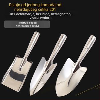 Nehrđajući čelik – ojačana vrtna lopata za sadnju i plažu – trodijelni set