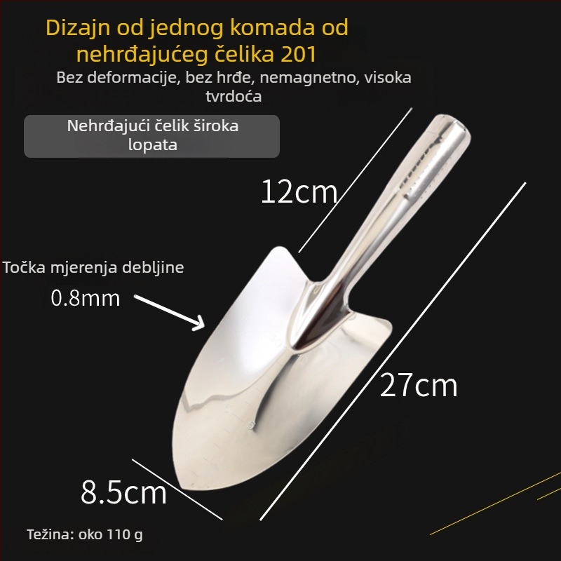 Nehrđajući čelik – ojačana vrtna lopata za sadnju i plažu – trodijelni set