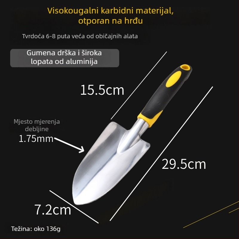 Nehrđajući čelik – ojačana vrtna lopata za sadnju i plažu – trodijelni set