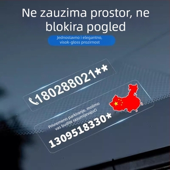 Privremena pločica s brojem telefona za staklo, naljepnica za prozor automobila, pomicanje bez tragova; Materijal: plastika; Tisak loga moguć; Bez prilagodbe; Kod proizvoda: 44137h274z 5360