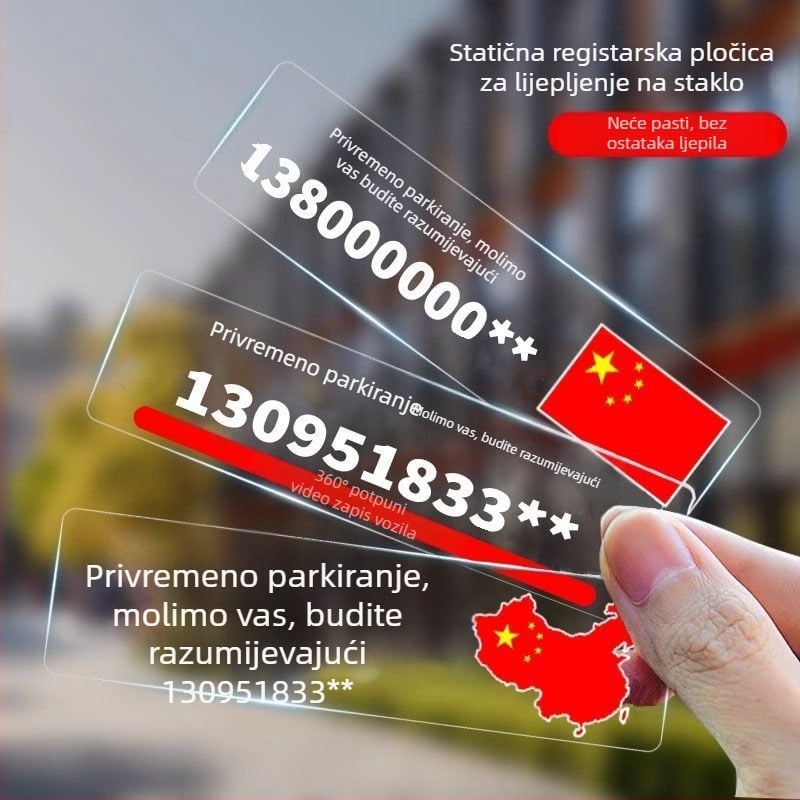 Privremena pločica s brojem telefona za staklo, naljepnica za prozor automobila, pomicanje bez tragova; Materijal: plastika; Tisak loga moguć; Bez prilagodbe; Kod proizvoda: 44137h274z 5360