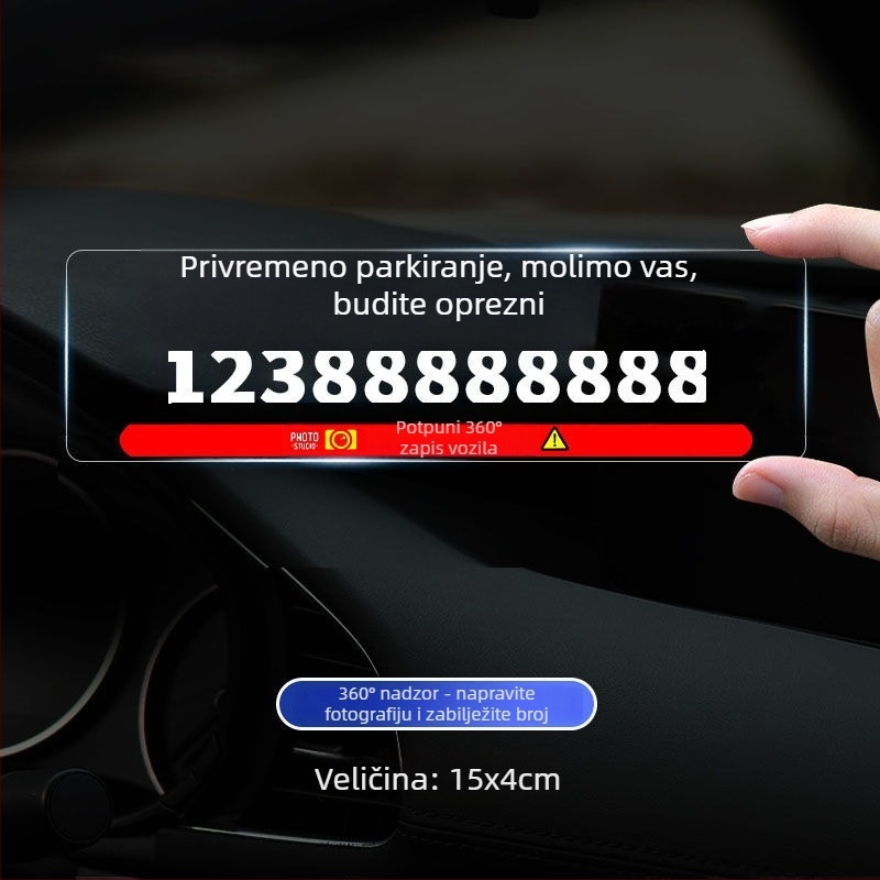Privremena pločica s brojem telefona za staklo, naljepnica za prozor automobila, pomicanje bez tragova; Materijal: plastika; Tisak loga moguć; Bez prilagodbe; Kod proizvoda: 44137h274z 5360