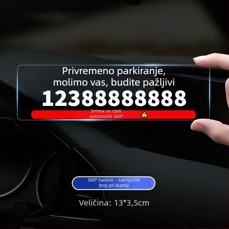 Privremena pločica s brojem telefona za staklo, naljepnica za prozor automobila, pomicanje bez tragova; Materijal: plastika; Tisak loga moguć; Bez prilagodbe; Kod proizvoda: 44137h274z 5360