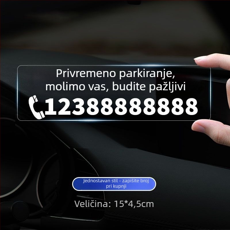 Privremena pločica s brojem telefona za staklo, naljepnica za prozor automobila, pomicanje bez tragova; Materijal: plastika; Tisak loga moguć; Bez prilagodbe; Kod proizvoda: 44137h274z 5360
