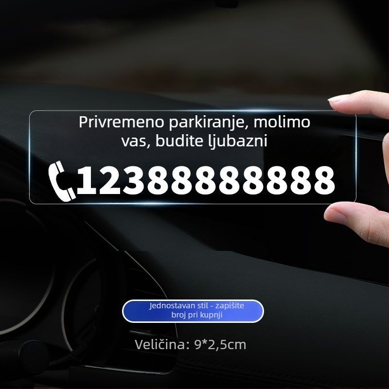 Privremena pločica s brojem telefona za staklo, naljepnica za prozor automobila, pomicanje bez tragova; Materijal: plastika; Tisak loga moguć; Bez prilagodbe; Kod proizvoda: 44137h274z 5360