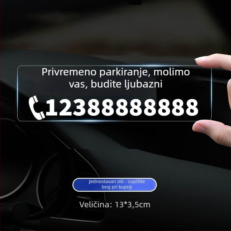 Privremena pločica s brojem telefona za staklo, naljepnica za prozor automobila, pomicanje bez tragova; Materijal: plastika; Tisak loga moguć; Bez prilagodbe; Kod proizvoda: 44137h274z 5360