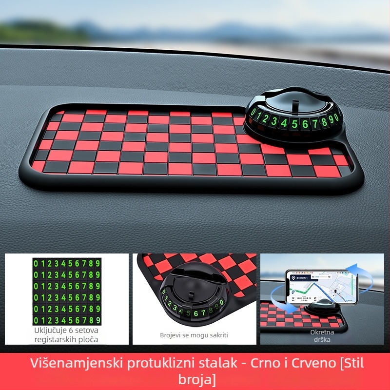 Baviss Višefunkcionalna protuklizna auto podloga s nosačem za telefon i privremenom parkirnom tablicom, PVC (Kod proizvoda: B-61)