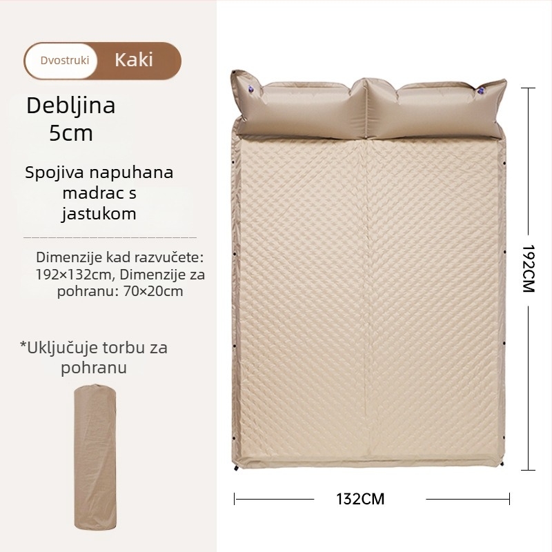 Nafukivajući madrac za kampiranje - prijenosna podloga za šator, automatsko naduvavanje, automobil kompatibilan, Kapacitet 1–3 osobe, Neto težina 3 kg, Materijal Chun Yongfang