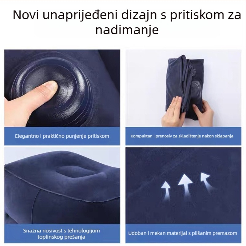 Bridgeon ZJM-AY030 Prijenosna napuhiva podporka za stopala s PVC filciranjem, debljina 0,45 mm, dimenzije 42×30×32 cm, težina 330–600 g