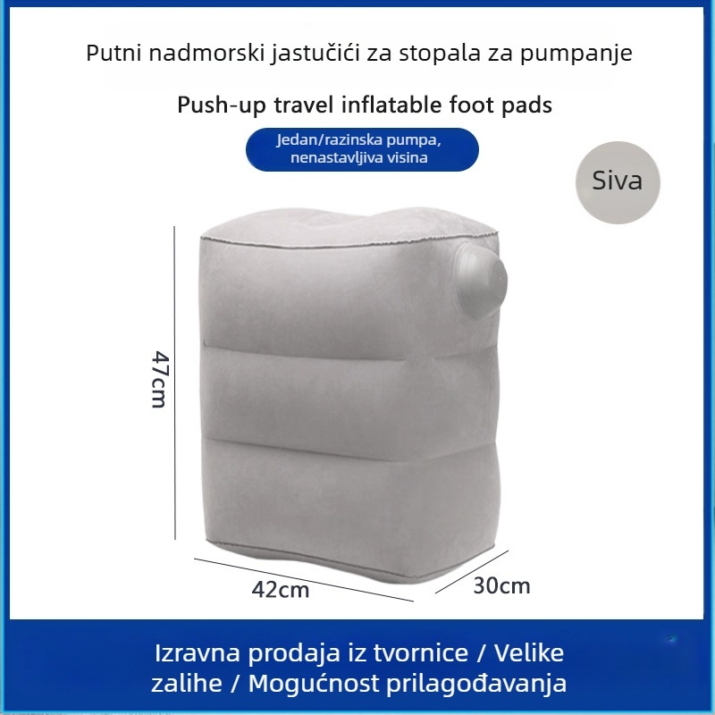 Bridgeon ZJM-AY030 Prijenosna napuhiva podporka za stopala s PVC filciranjem, debljina 0,45 mm, dimenzije 42×30×32 cm, težina 330–600 g