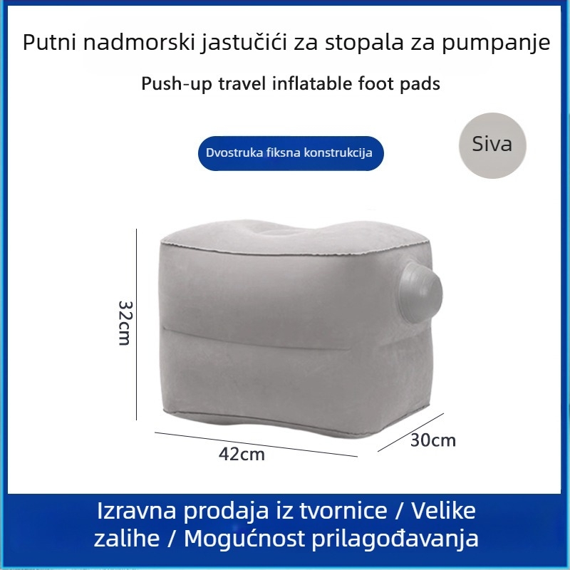 Bridgeon ZJM-AY030 Prijenosna napuhiva podporka za stopala s PVC filciranjem, debljina 0,45 mm, dimenzije 42×30×32 cm, težina 330–600 g
