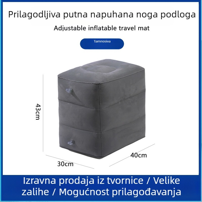 Bridgeon ZJM-AY030 Prijenosna napuhiva podporka za stopala s PVC filciranjem, debljina 0,45 mm, dimenzije 42×30×32 cm, težina 330–600 g