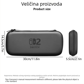 Switch2 tvrdi zaščitni kućište za pohranu s EVA zaštitom, PU+EVA materijalima, sitotisak reljef, za Nintendo Switch