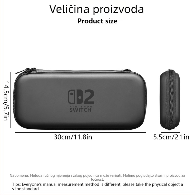Switch2 tvrdi zaščitni kućište za pohranu s EVA zaštitom, PU+EVA materijalima, sitotisak reljef, za Nintendo Switch