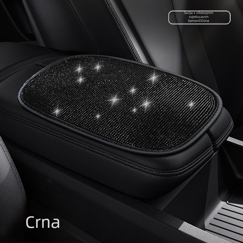 Sametni jastučić za naslon za ruke autom sa rhinestones, višebojni, univerzalna prilagodba