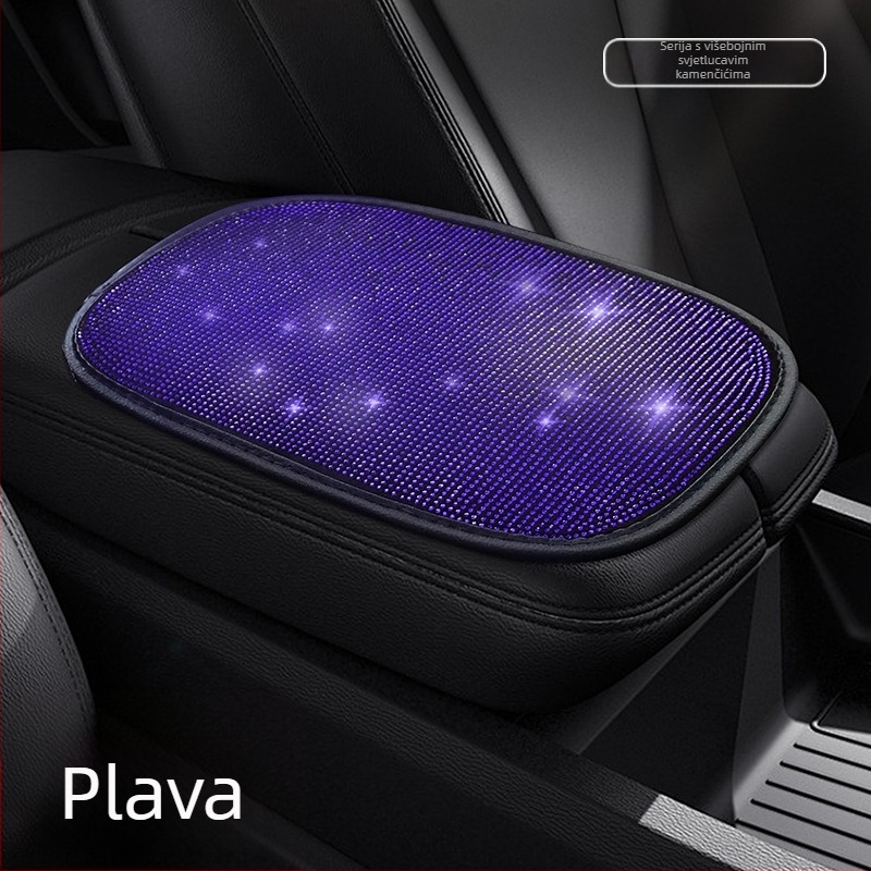 Sametni jastučić za naslon za ruke autom sa rhinestones, višebojni, univerzalna prilagodba