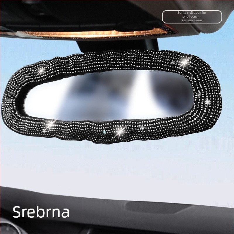 Sametni jastučić za naslon za ruke autom sa rhinestones, višebojni, univerzalna prilagodba