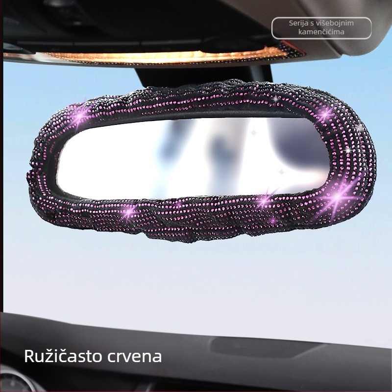 Sametni jastučić za naslon za ruke autom sa rhinestones, višebojni, univerzalna prilagodba